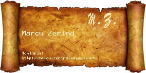 Marcu Zerind névjegykártya
